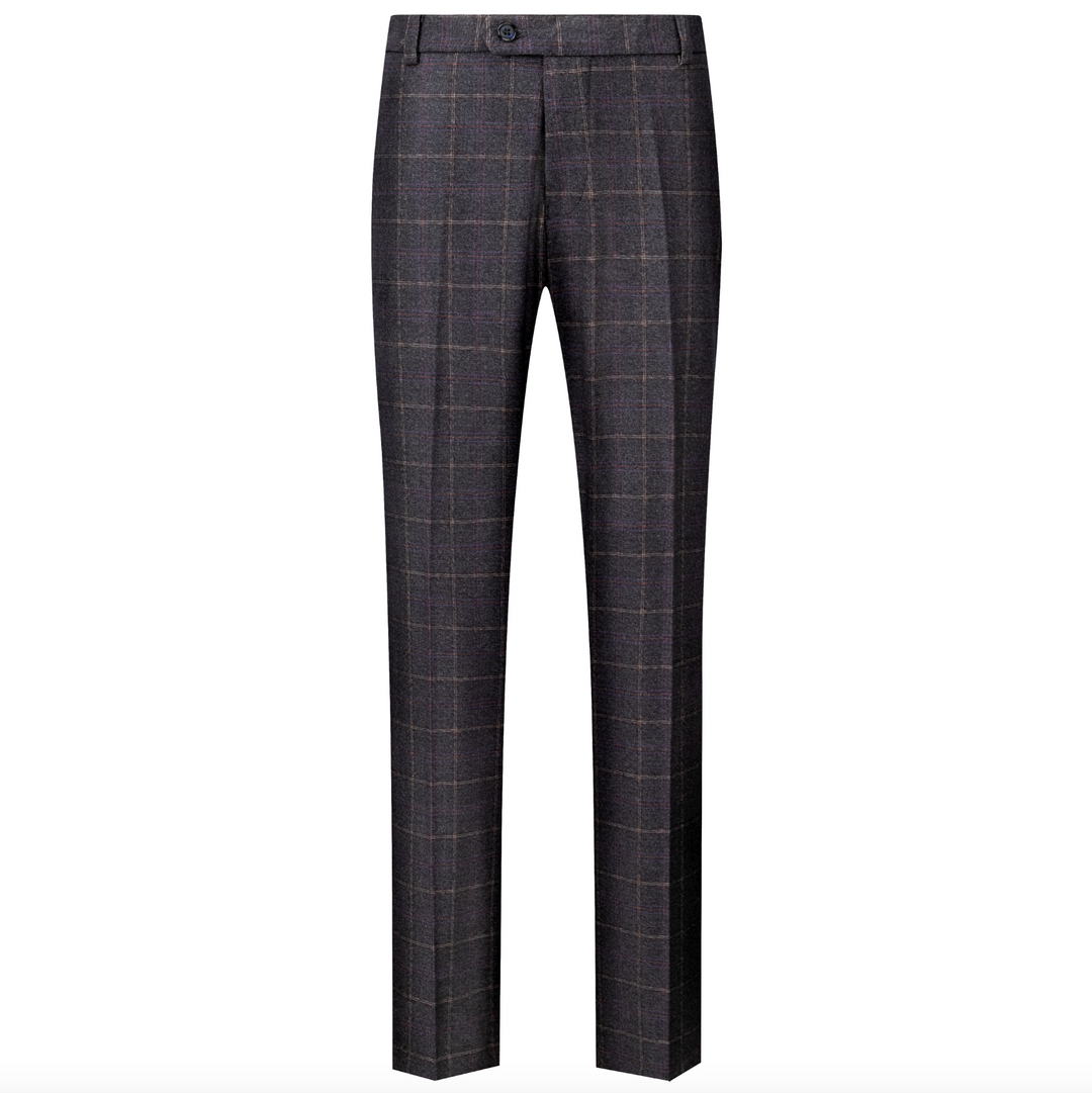 Ethan | Elegant Slim Fit Herrkostymbyxor i Marinblå Tweed 1
