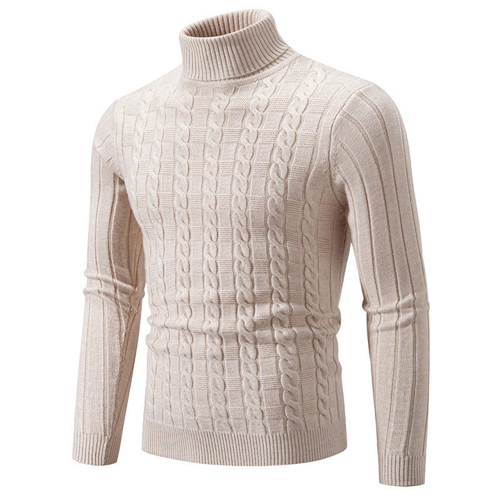 Ethan | Elegant Slim Fit Stickad Polotröja med Twistmönster 0