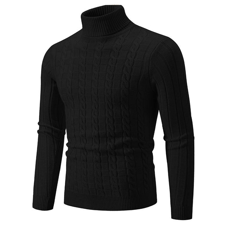 Ethan | Elegant Slim Fit Stickad Polotröja med Twistmönster 1