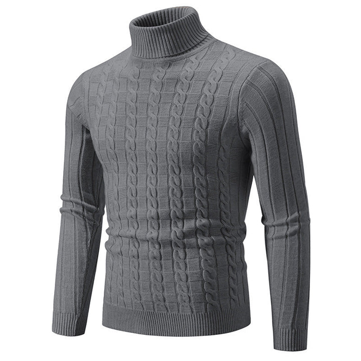 Ethan | Elegant Slim Fit Stickad Polotröja med Twistmönster 3