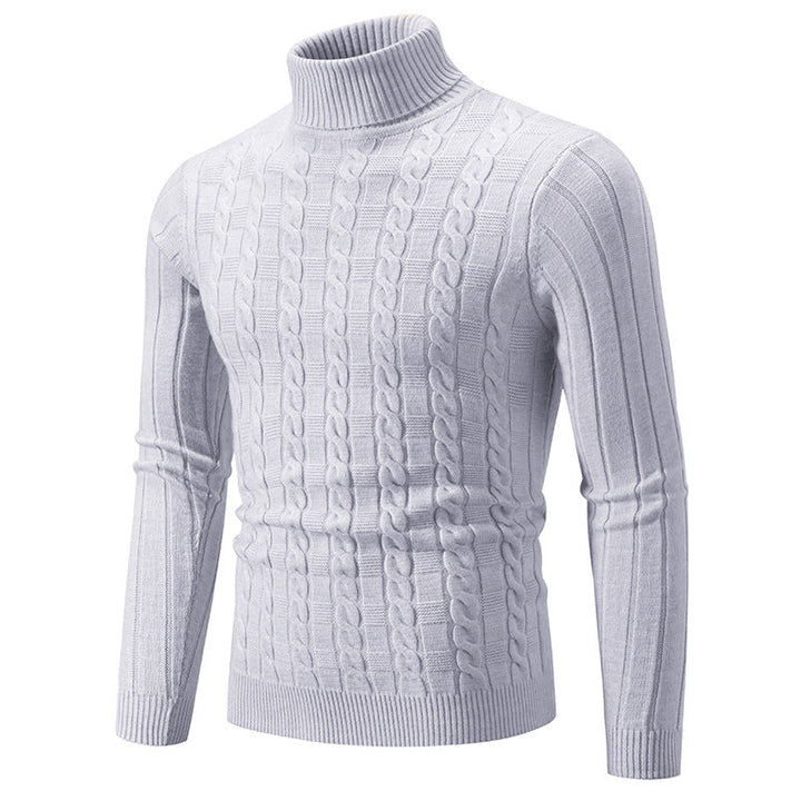 Ethan | Elegant Slim Fit Stickad Polotröja med Twistmönster 4