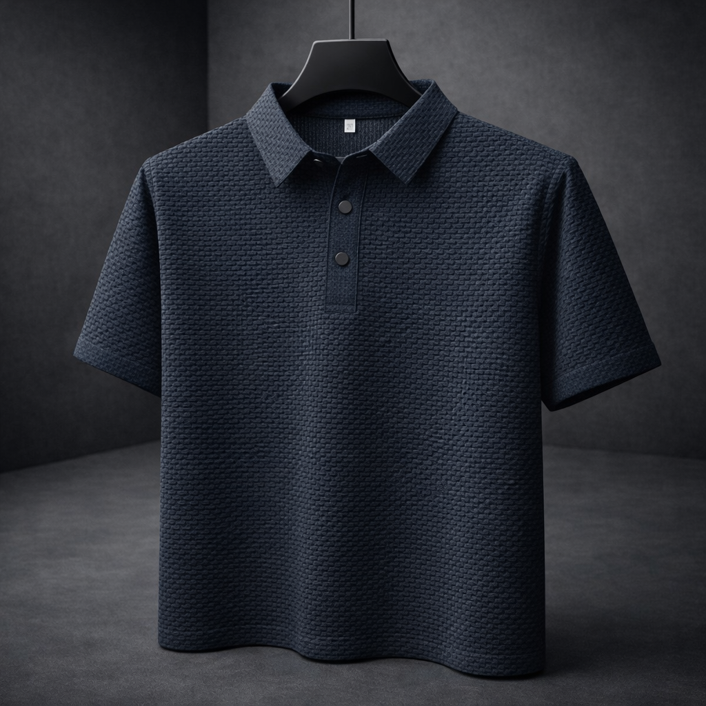 Ethan | Elegant Slimmad Pikétröja Dam med Korgvävd Struktur 1