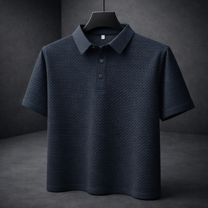 Ethan | Elegant Slimmad Pikétröja Dam med Korgvävd Struktur 1