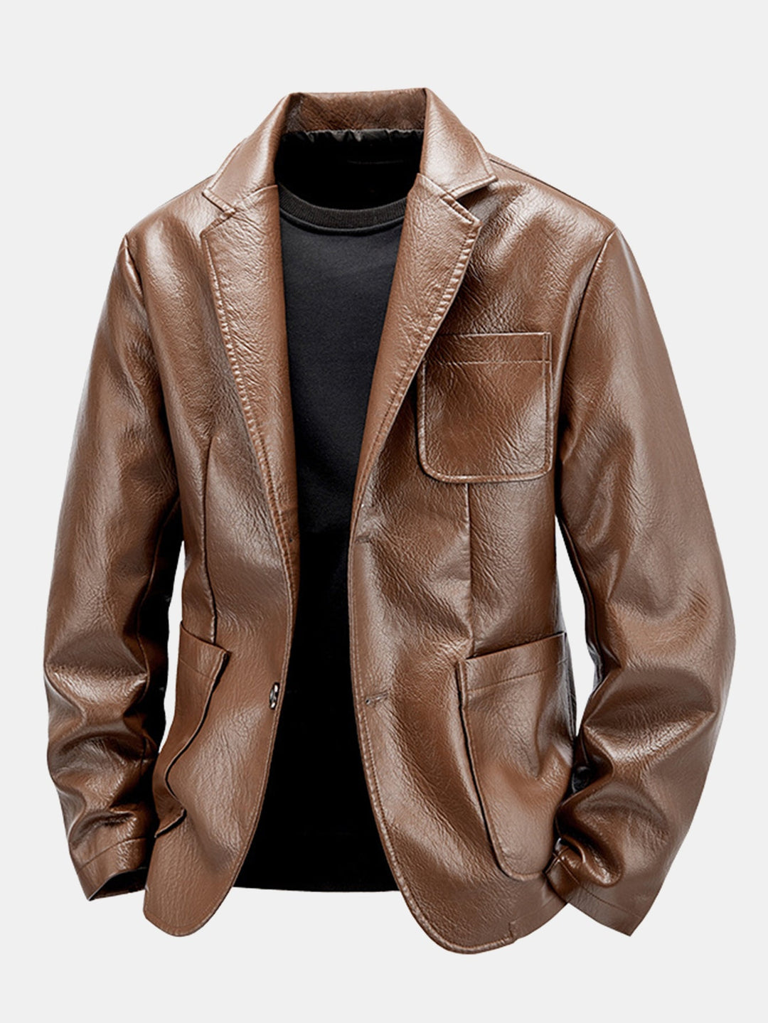Ethan | Elegant Svart Herrblazer Med Notchad Kavajslag 0