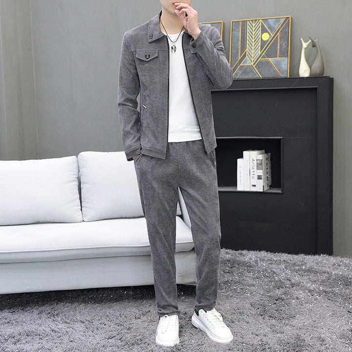 Ethan | Elegant Tvådelad Höstkostym i Manchestermaterial 3