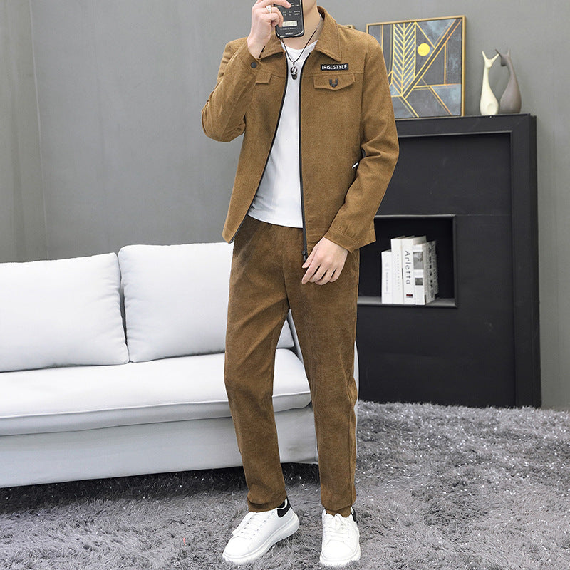 Ethan | Elegant Tvådelad Höstkostym i Manchestermaterial 4
