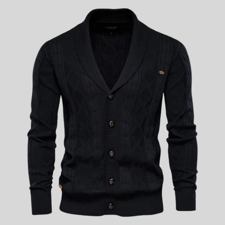 Ethan | Elegant V-ringad Cardigan för Herr 0