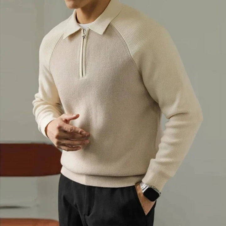 Ethan | Elegant Zip-Up Cardigan med Polo-Krage för Professionella Tillfällen 2