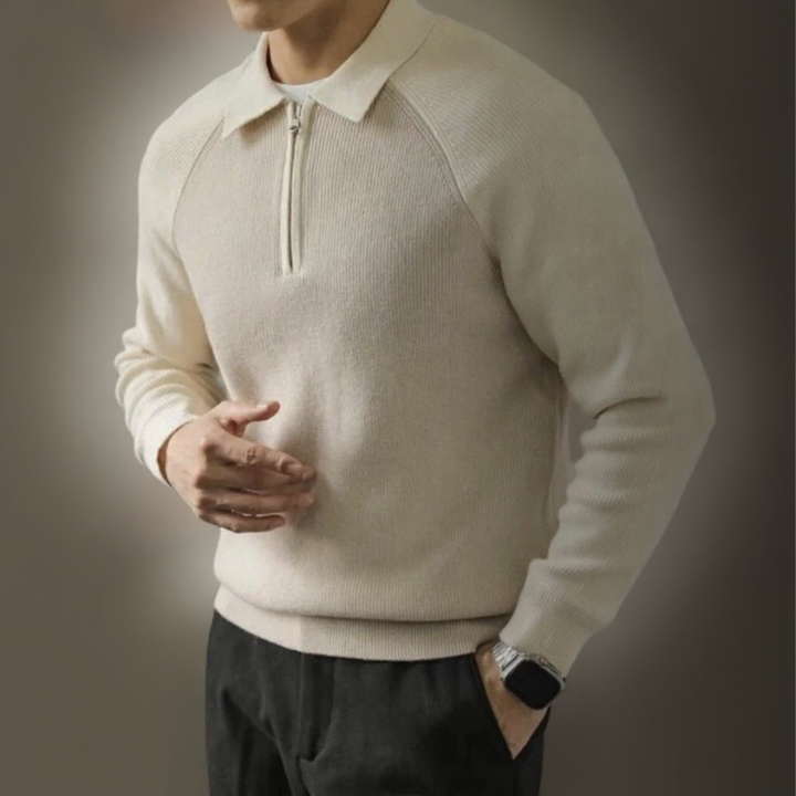 Ethan | Elegant Zip-Up Cardigan med Polo-Krage för Professionella Tillfällen 5