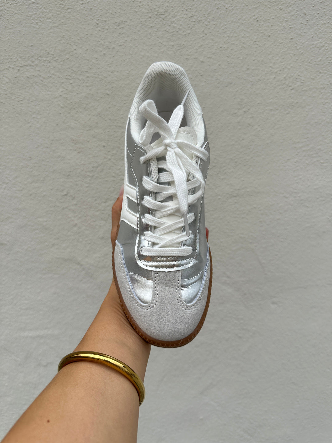 Ethan | Eleganta Silvergrå Låga Sneakers i Läderlook 2