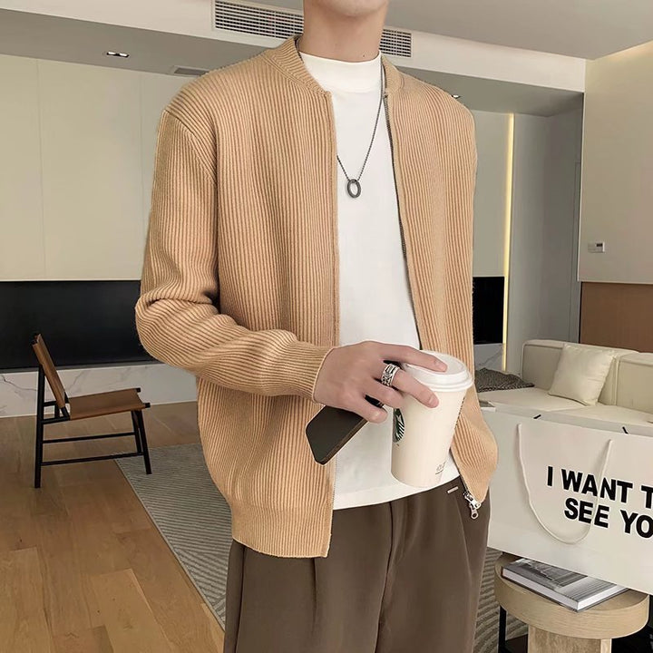 Ethan | Enfärgad Vinter Cardigan med Långärmar 6