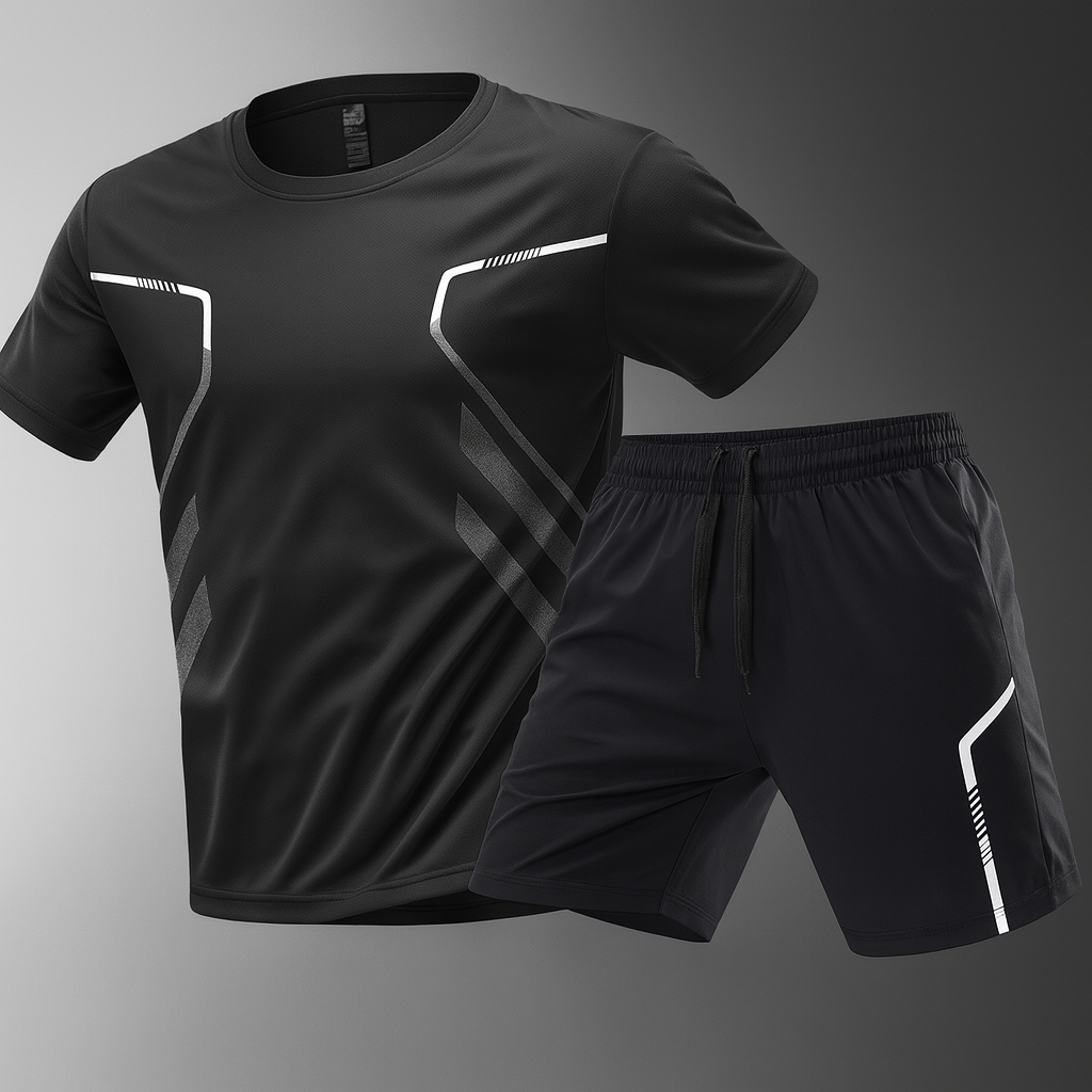 Ethan | Ergonomiskt Träningsset med Ventilerande T-shirt och Lätta Shorts 2