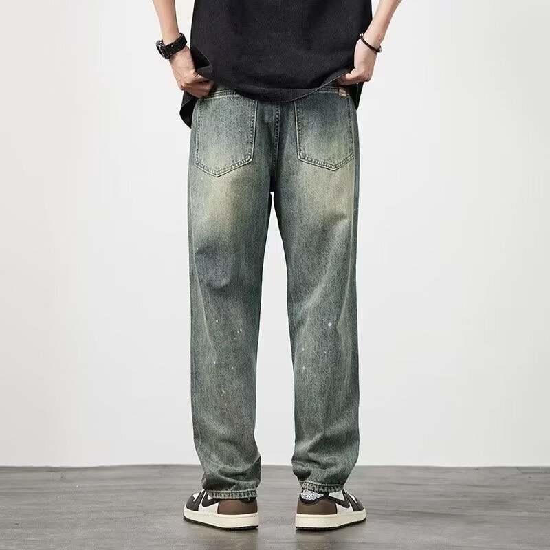 Ethan | Högmidjade Slitna Herr Jeans Stretch med Raka Ben 1