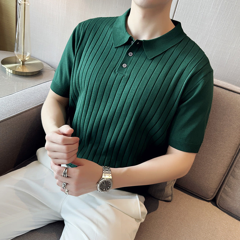 Ethan | Klassisk Randig Poloshirt med Kort Ärmar 3