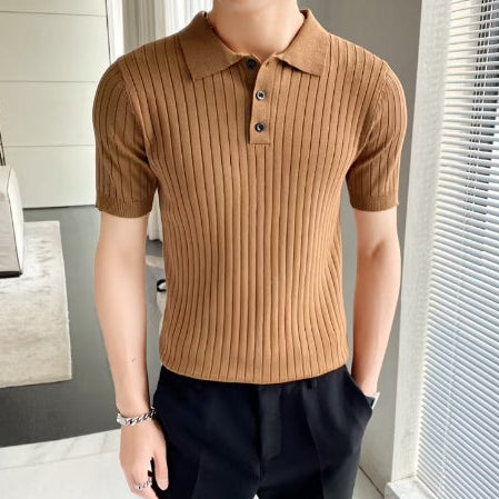 Ethan | Klassisk Randig Poloshirt med Kort Ärmar 5