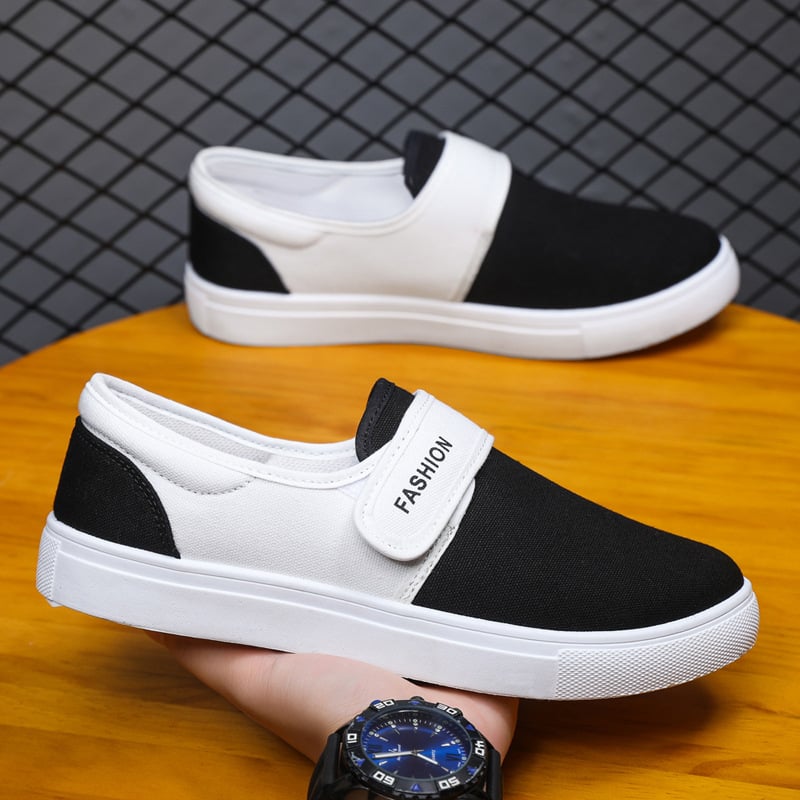 Ethan | Låga Herrsneakers med Kardborreband och Platt Sula 0