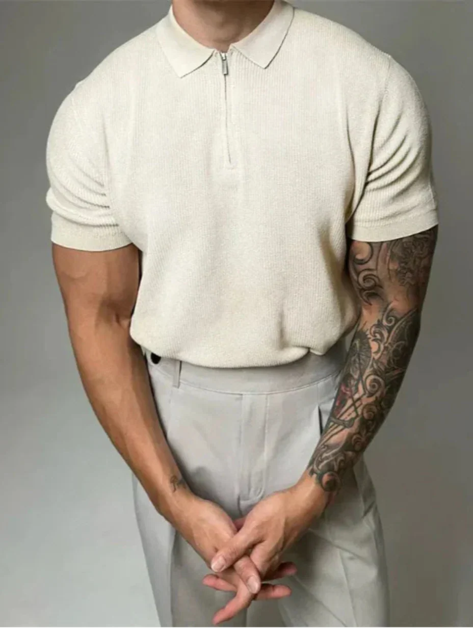 Ethan | Lätt Sommarpiké med Halvlång Dragkedja 6