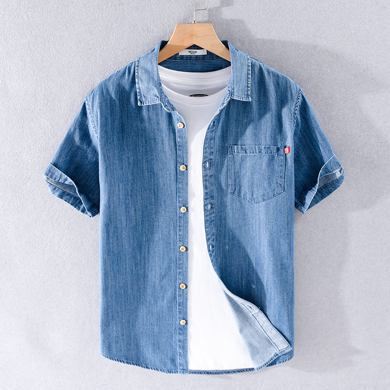 Ethan | Lätt Ventilerande Kortärmad Jeansskjorta 0