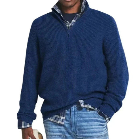 Ethan | Lättviktig Avslappnad Zip-Up Pullover med Ståkrage 6