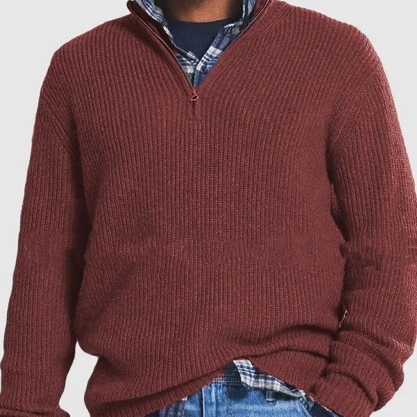 Ethan | Lättviktig Avslappnad Zip-Up Pullover med Ståkrage 7