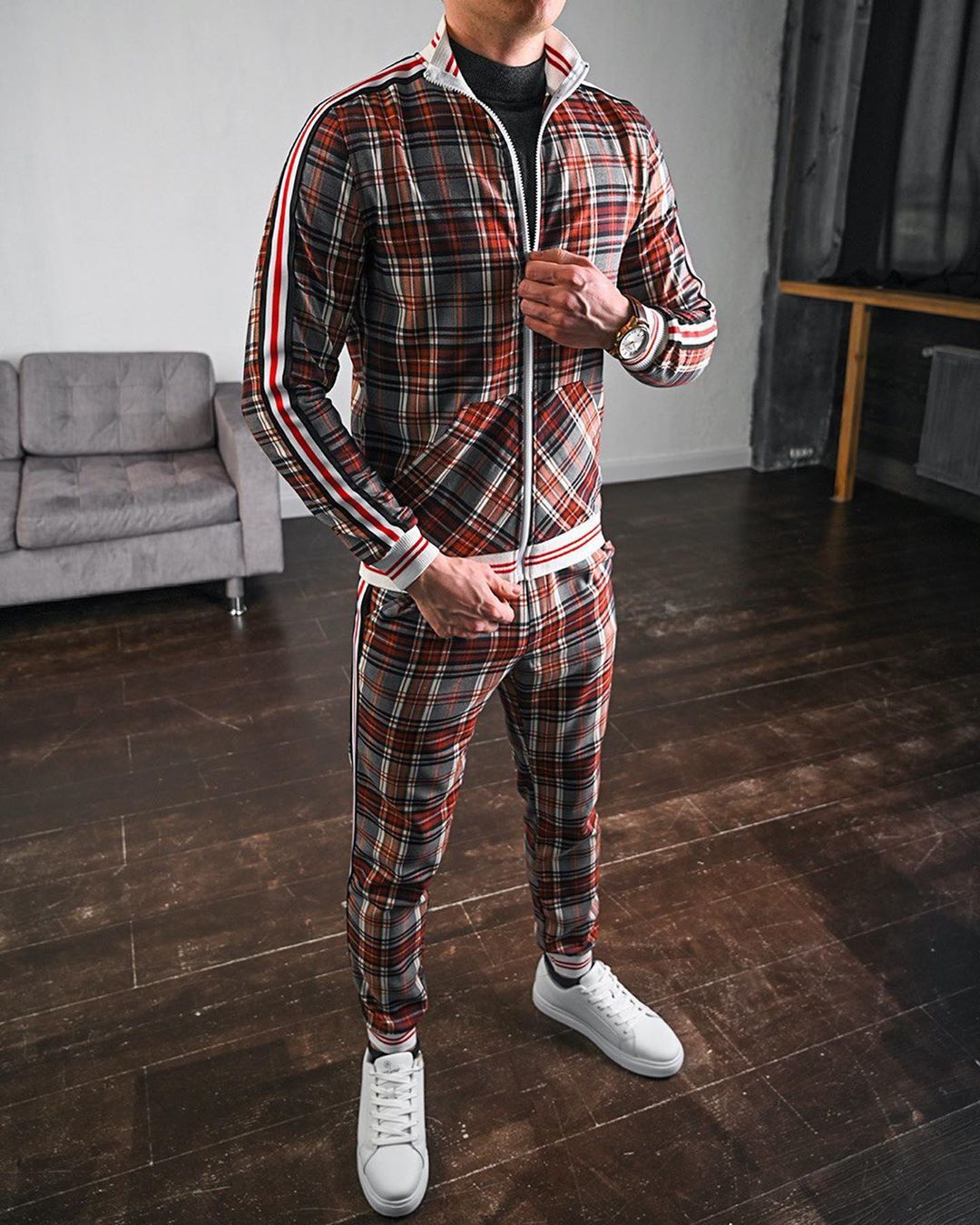 Ethan | Mångsidig Långärmad Sportset för Herrar i Plusstorlek 6