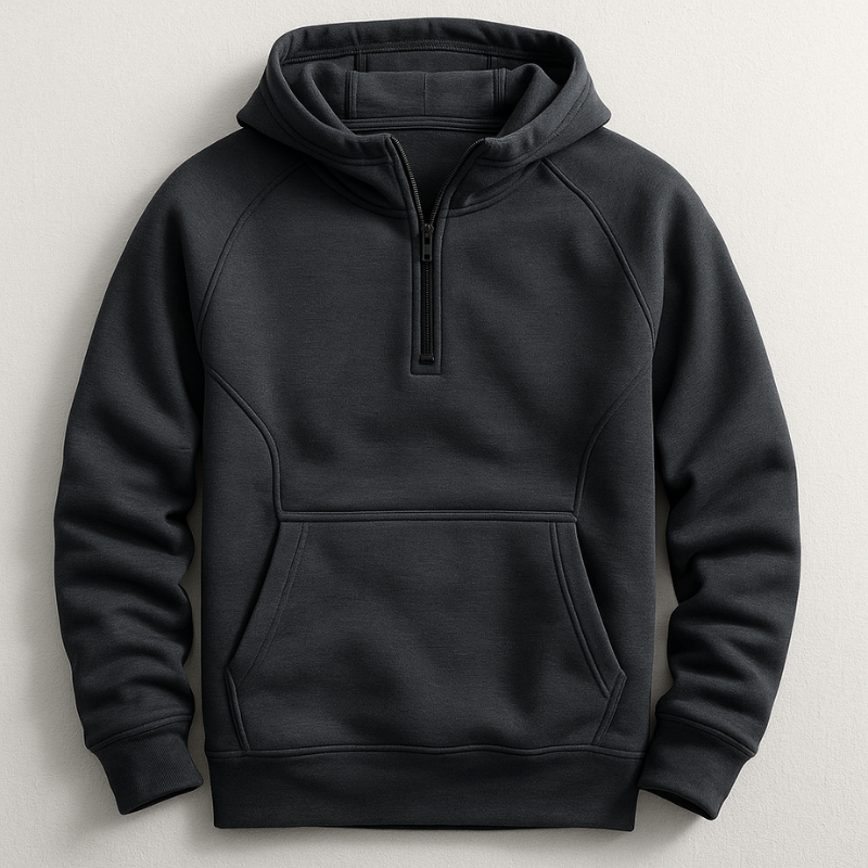 Ethan | Medeltjock Hoodie med Ribbstickade Muddar 4