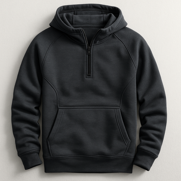 Ethan | Medeltjock Hoodie med Ribbstickade Muddar 4