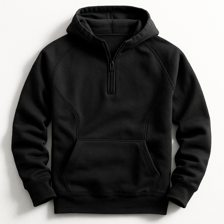 Ethan | Medeltjock Hoodie med Ribbstickade Muddar 5