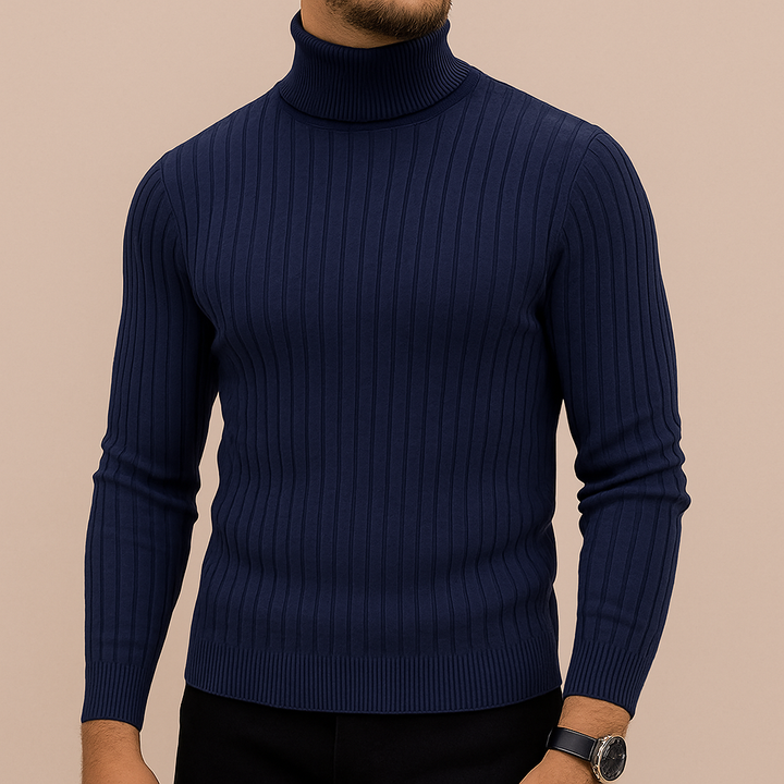 Ethan | Mjuk Stickad Vintertröja Med Polokrage 2