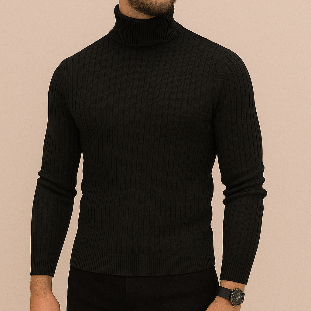 Ethan | Mjuk Stickad Vintertröja Med Polokrage 3