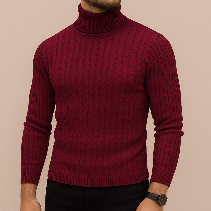 Ethan | Mjuk Stickad Vintertröja Med Polokrage 4