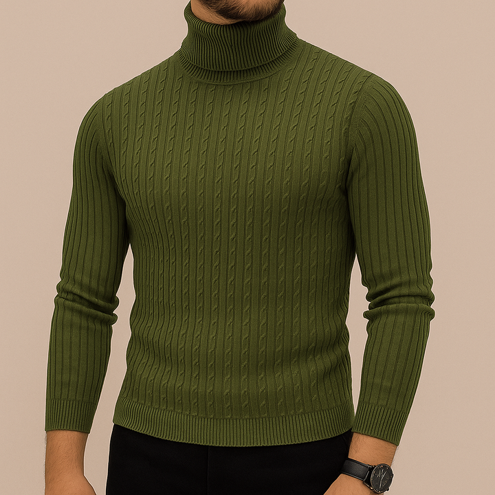 Ethan | Mjuk Stickad Vintertröja Med Polokrage 6