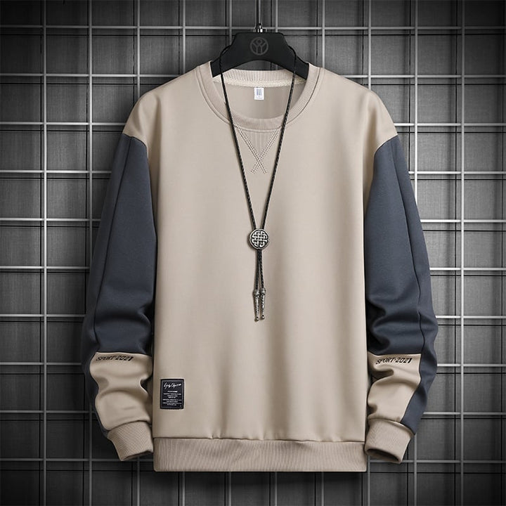Ethan | Modern Långärmad T-Shirt Herr med Färgblock 1