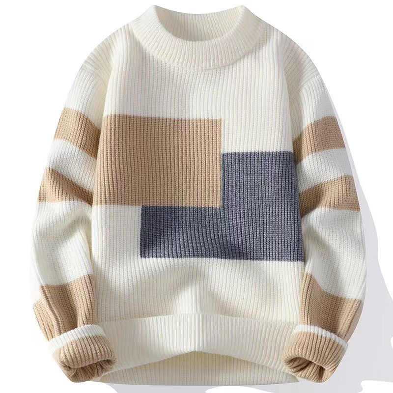 Ethan | Modern Oversized Hösttröja med Blockmönster 0
