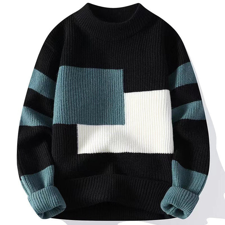 Ethan | Modern Oversized Hösttröja med Blockmönster 1