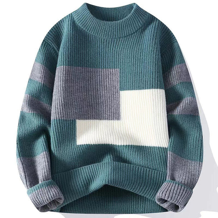 Ethan | Modern Oversized Hösttröja med Blockmönster 2