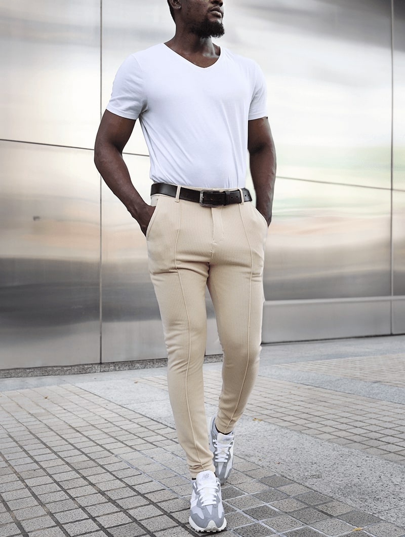 Ethan | Modern Slim Fit Byxor Dam med Raka Ben Khaki 5