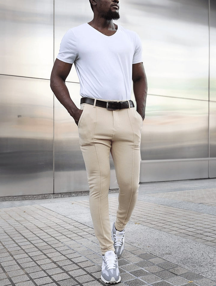 Ethan | Modern Slim Fit Byxor Dam med Raka Ben Khaki 5