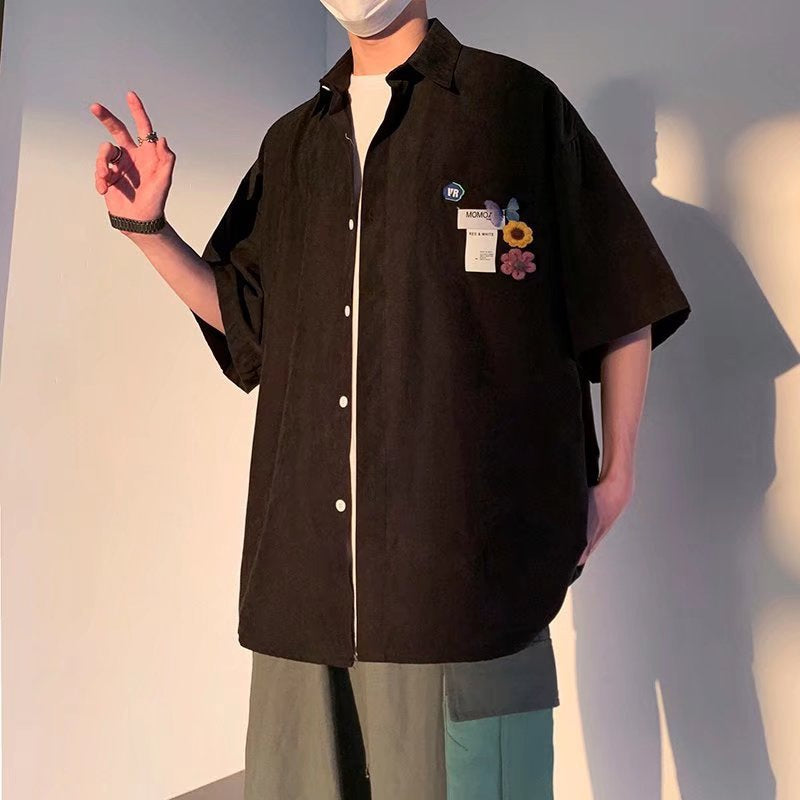 Ethan | Modern Slim Fit Herrskjorta Med Halvlånga Ärmar 0
