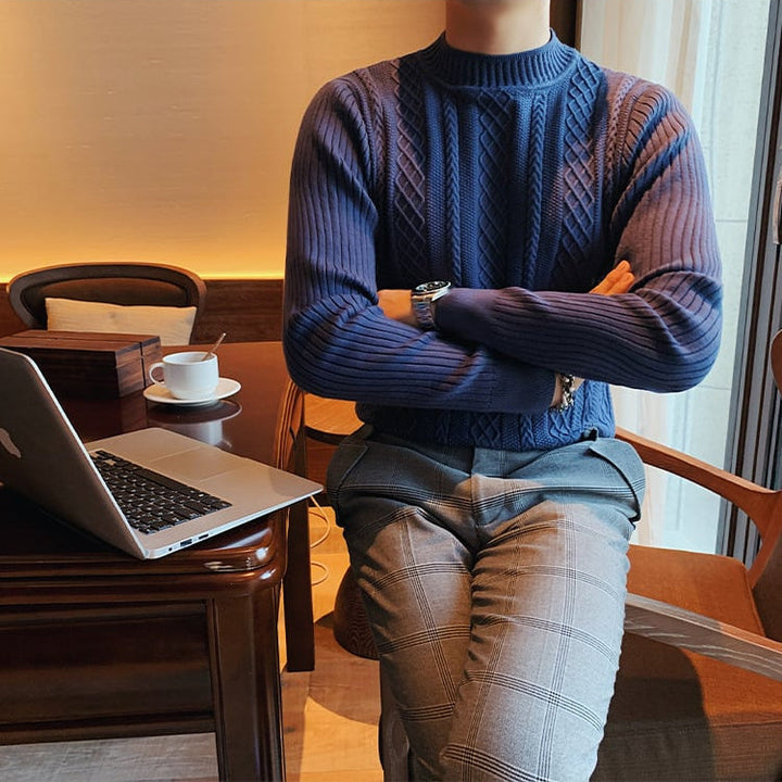 Ethan | Modern Slim Fit Hösttröja med Halv Polokrage 0
