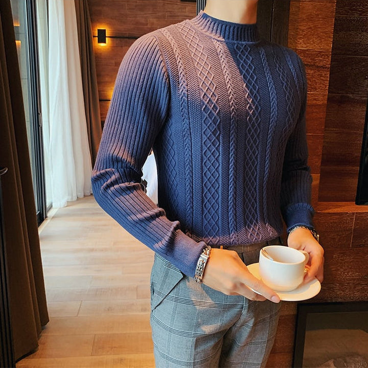 Ethan | Modern Slim Fit Hösttröja med Halv Polokrage 2