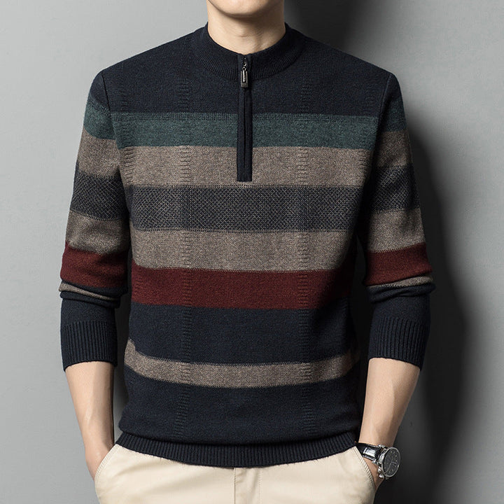 Ethan | Modern Slim Fit Randig Herrtröja 1