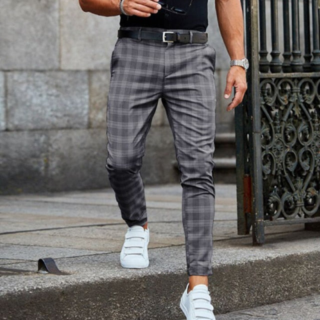 Ethan | Modern Slim Fit Rutig Byxa för Dam 0