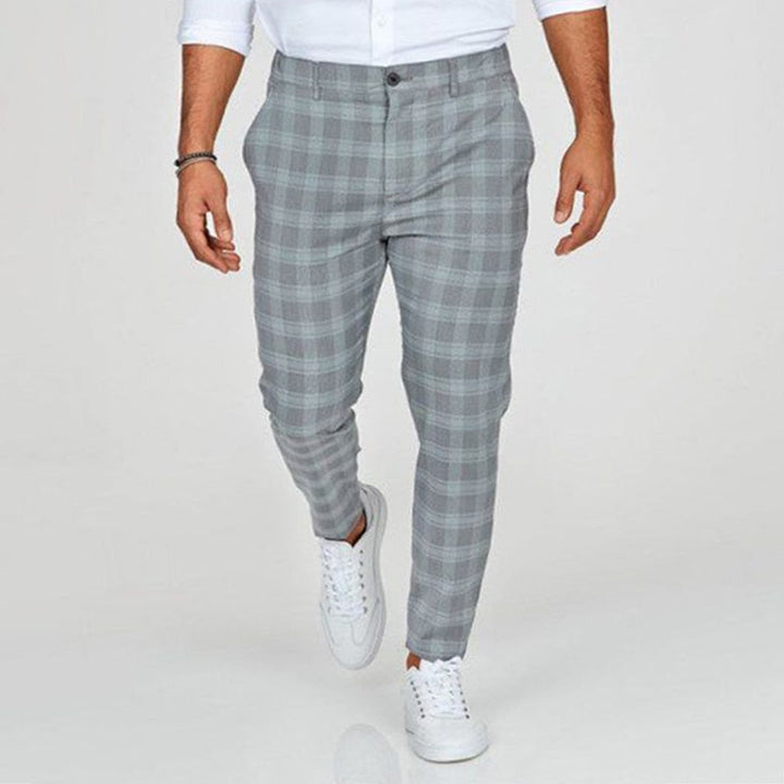 Ethan | Modern Slim Fit Rutig Byxa för Dam 4