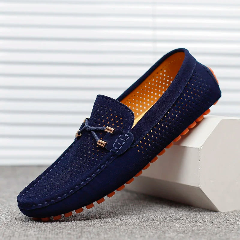 Ethan | Perforerad Slip-on Herrloafers med Vadderad Innersula 0