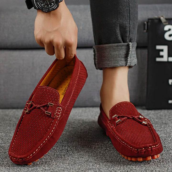Ethan | Perforerad Slip-on Herrloafers med Vadderad Innersula 4