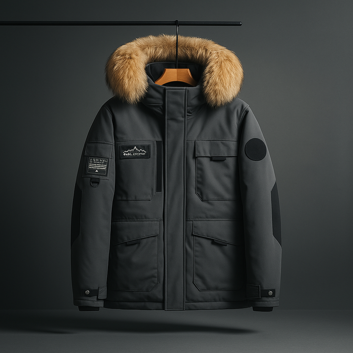 Ethan | Praktisk Vinterparka med Fuskpäls och Fyra Fickor 0
