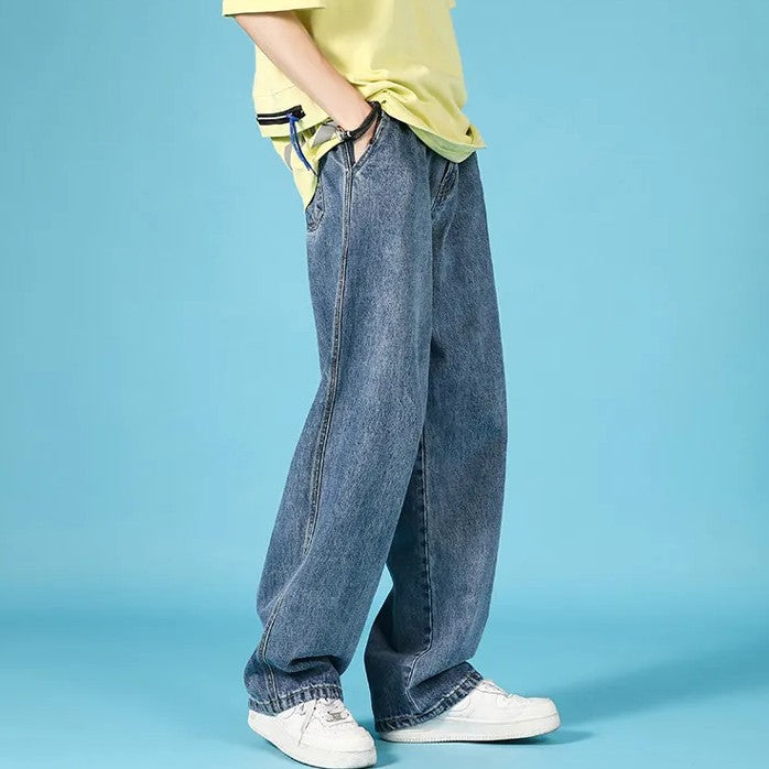 Ethan | Rak Lös Passform Jeans Herr med Dragkedja 1