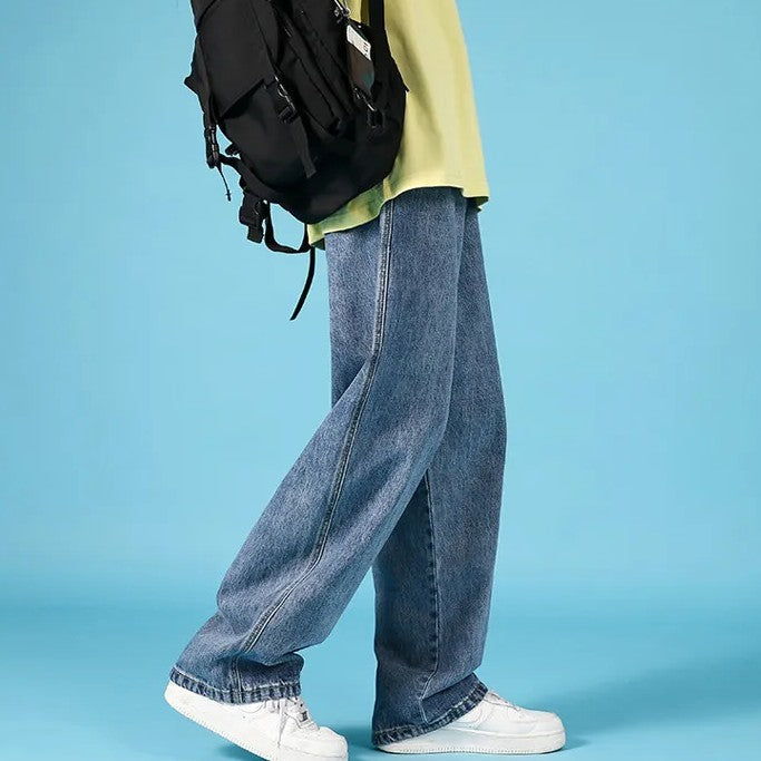 Ethan | Rak Lös Passform Jeans Herr med Dragkedja 2
