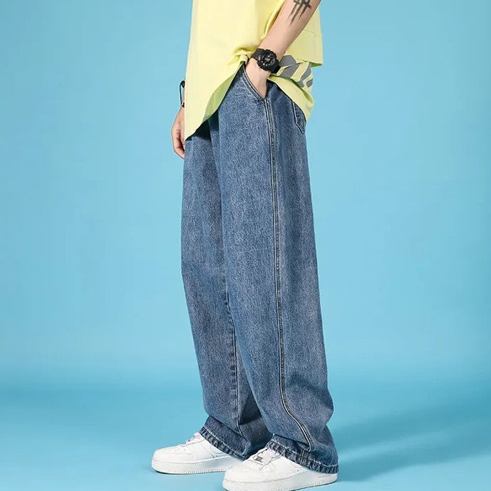 Ethan | Rak Lös Passform Jeans Herr med Dragkedja 3
